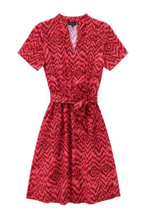 viscose korte zomerjurk met print - roze