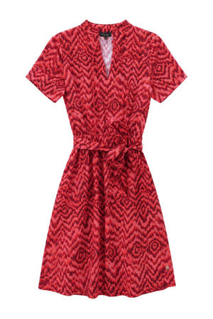 viscose korte zomerjurk met print - roze