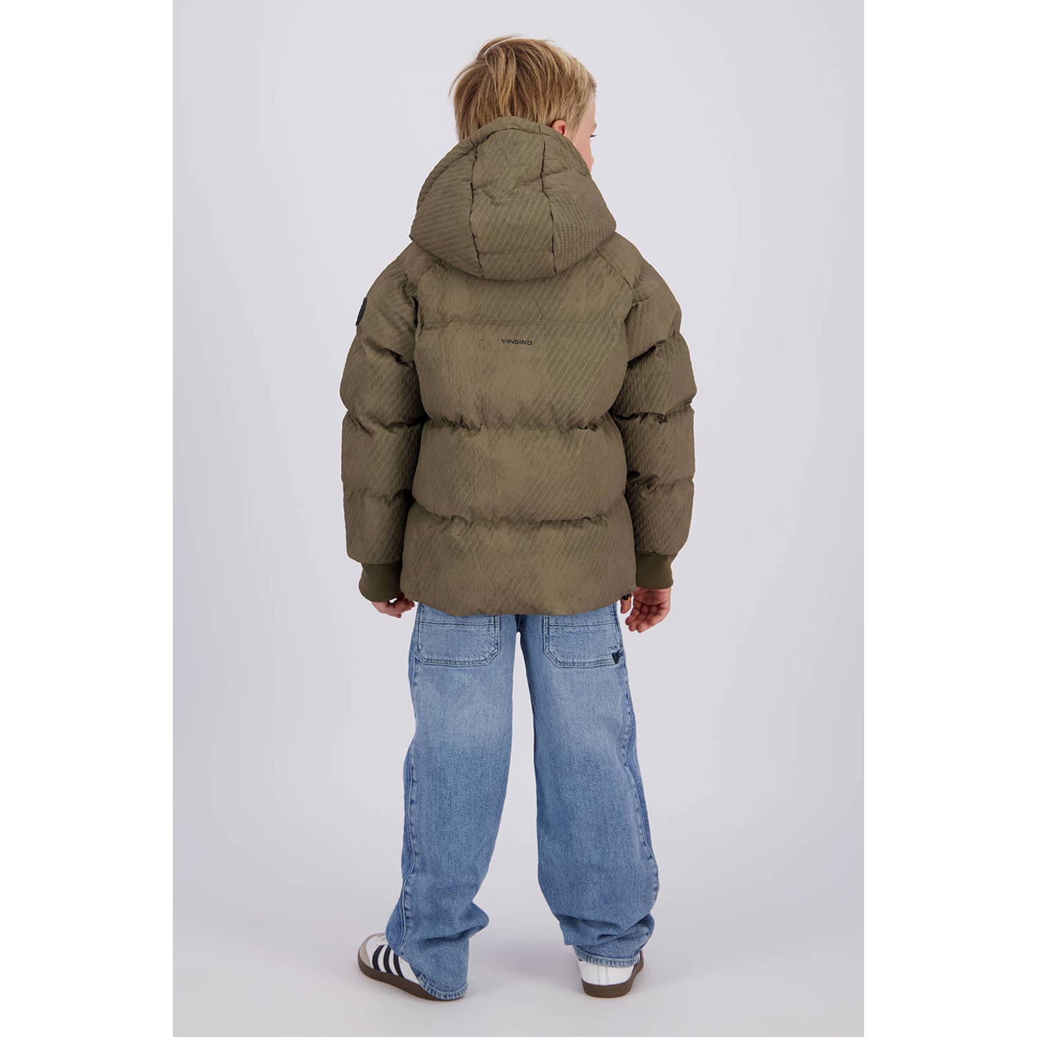 Vingino winterparka met print olijfgroen