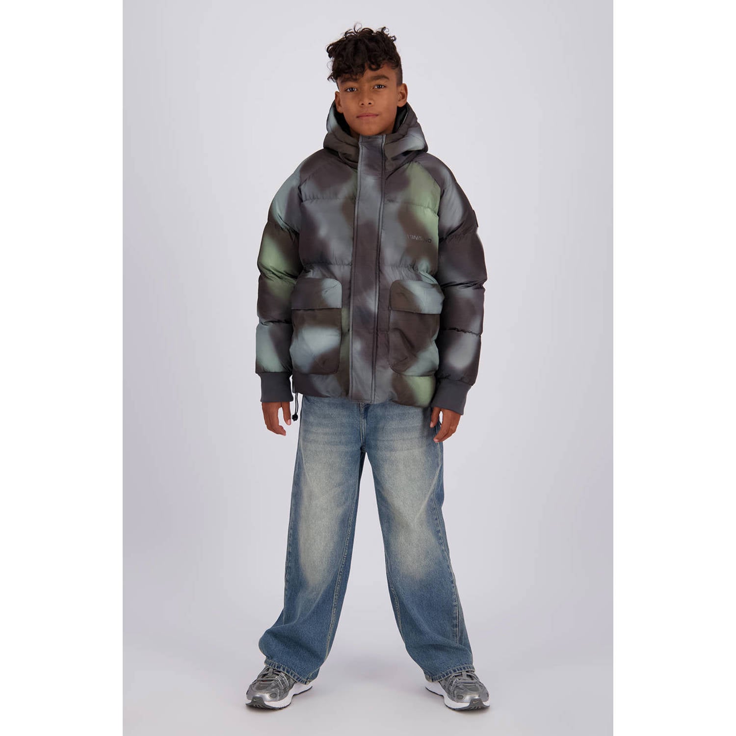 Vingino winterparka met print zwart