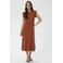 Kaffe midi jurk terra