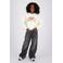 Vingino Cita Special wide leg jeans met borduursels en hartjes - grijs