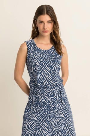 travelstof top met print - blauw