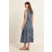 Expresso travelstof top met print - blauw