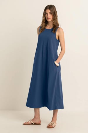 midi zomerjurk - blauw