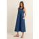 Expresso travelstof midi zomerjurk - blauw