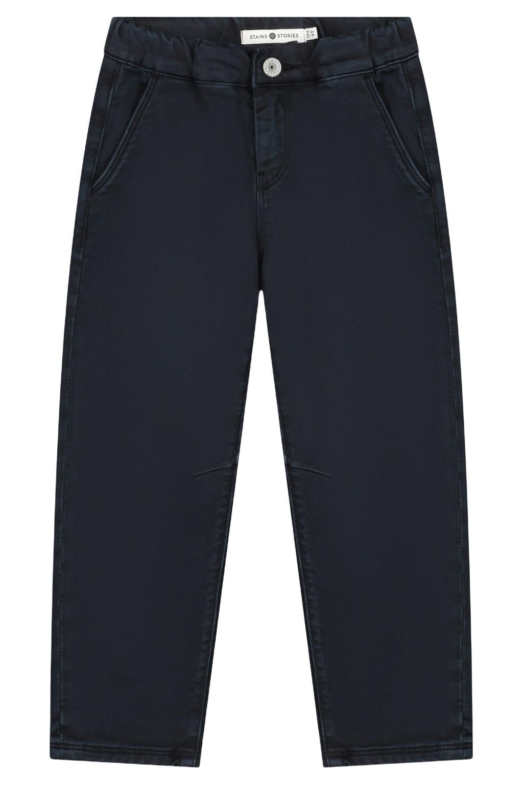 Stains&Stories loose fit casual broek - marineblauw