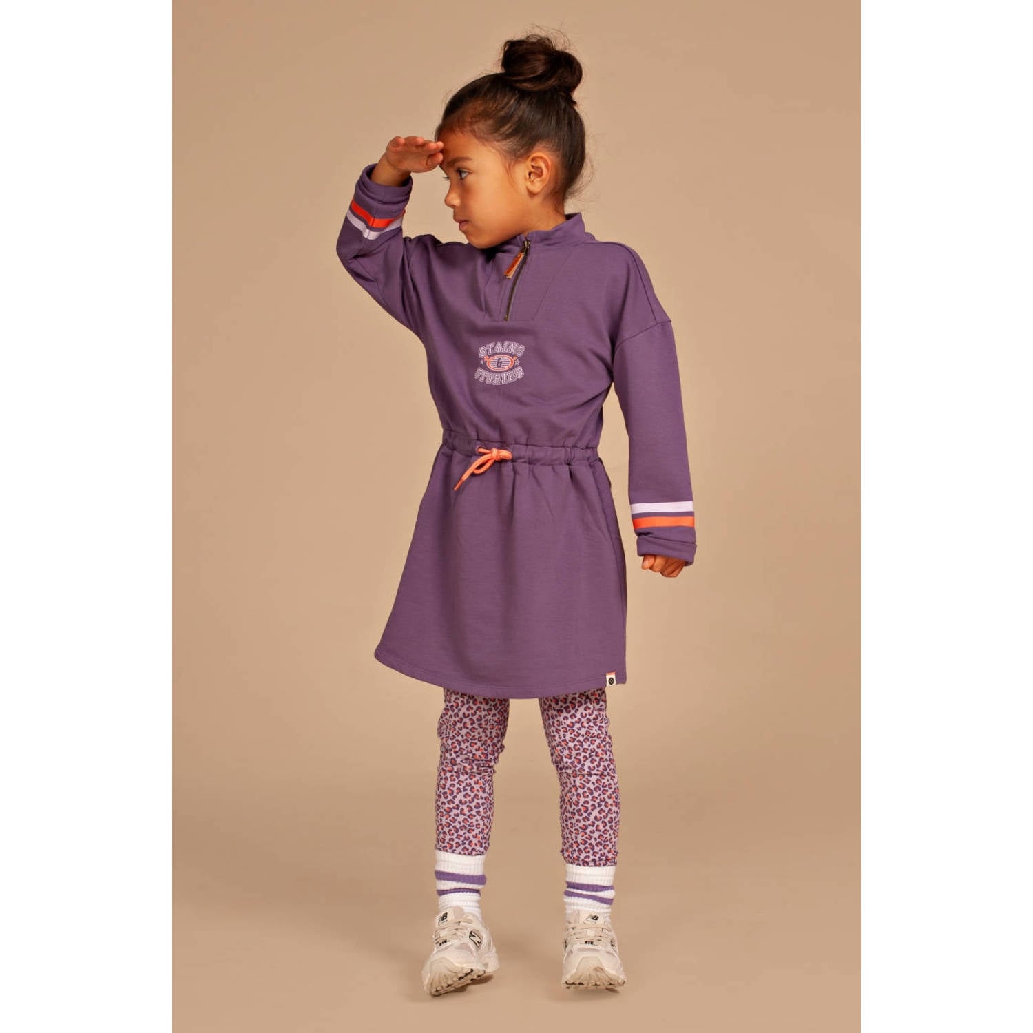 Stains&Stories midi jurk met print paars
