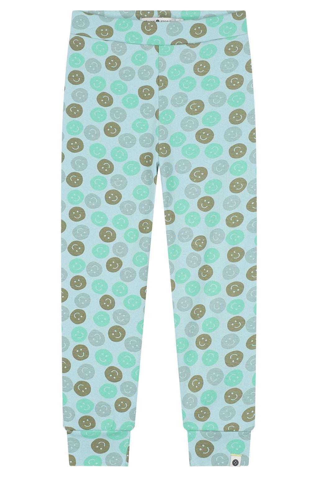 Stains&Stories pyjama met print - lichtblauw/groen