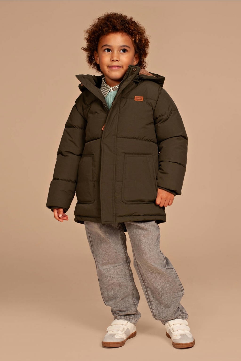 Stains&Stories winterparka - armygroen