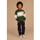 Stains&Stories rechtvallende gestreepte sweater - donkergroen