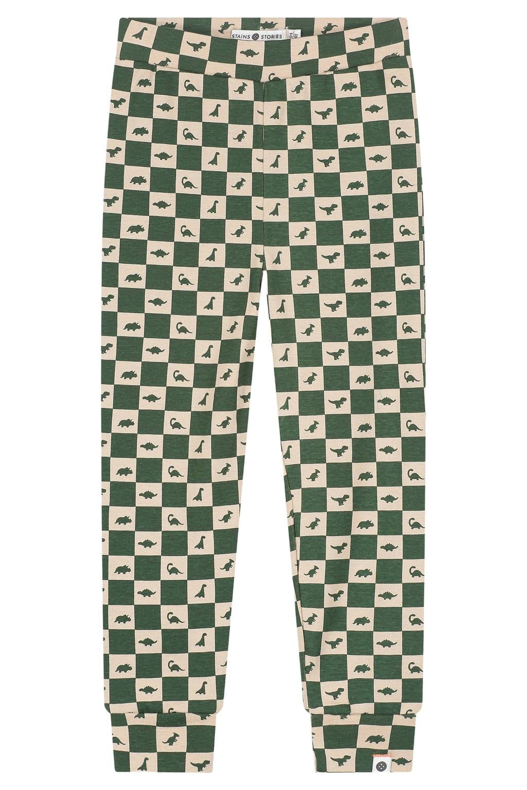 Stains&Stories geruite pyjama - donkergroen/beige