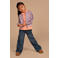 Stains&Stories wide leg jeans met hartjes - mediumblauw