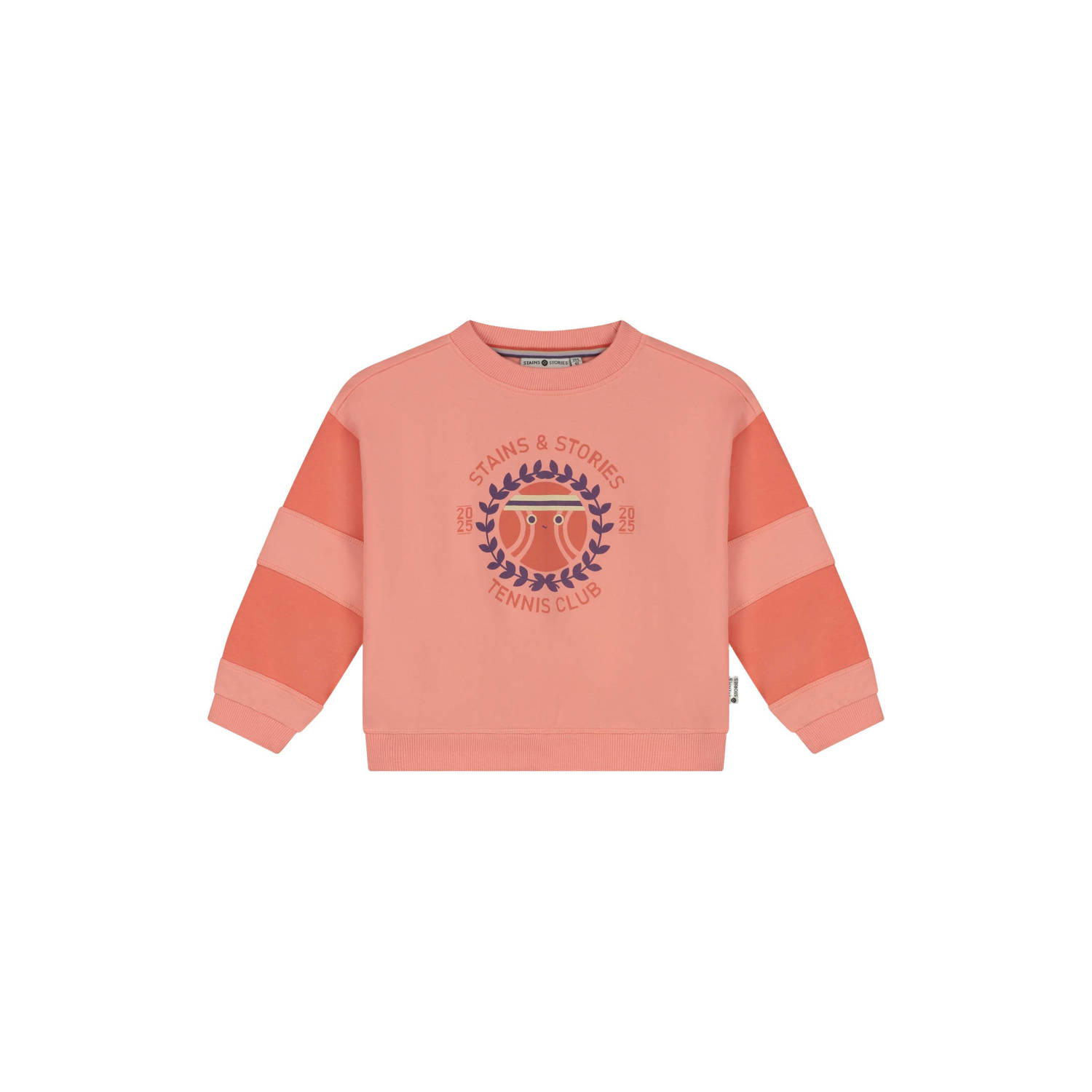 Stains&Stories sweater met print zalm