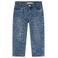 Stains&Stories tapered jeans met print - mediumblauw