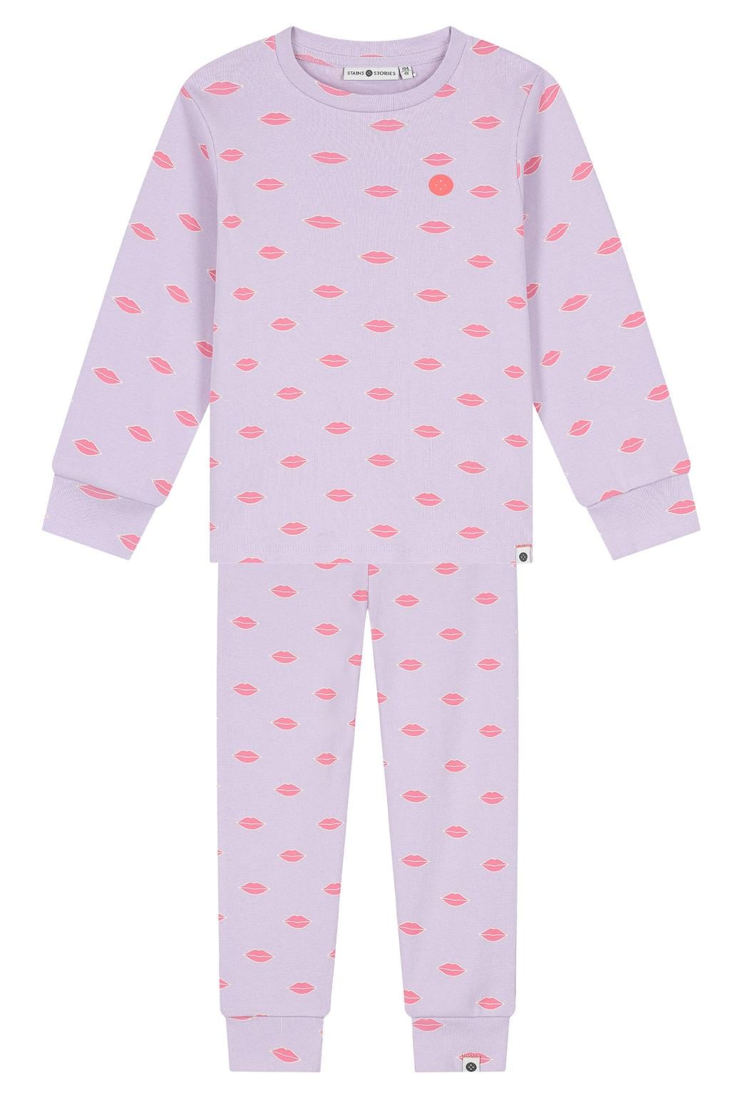 Stains&Stories pyjama met print - lila/roze