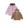 Stains&Stories teddy winterjas met panterprint - bruin/lila