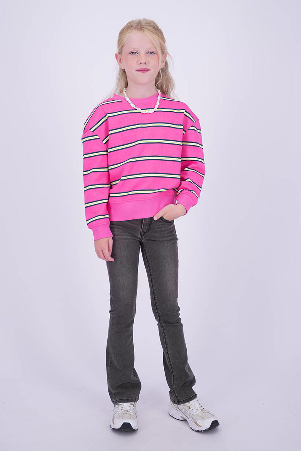 Vingino Brianna high waist flared jeans - grijs