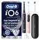 Oral-B iO 6 elektrische tandenborstels - dubbelpak - zwart en roze - 3 opzetborstels - premium reisetui