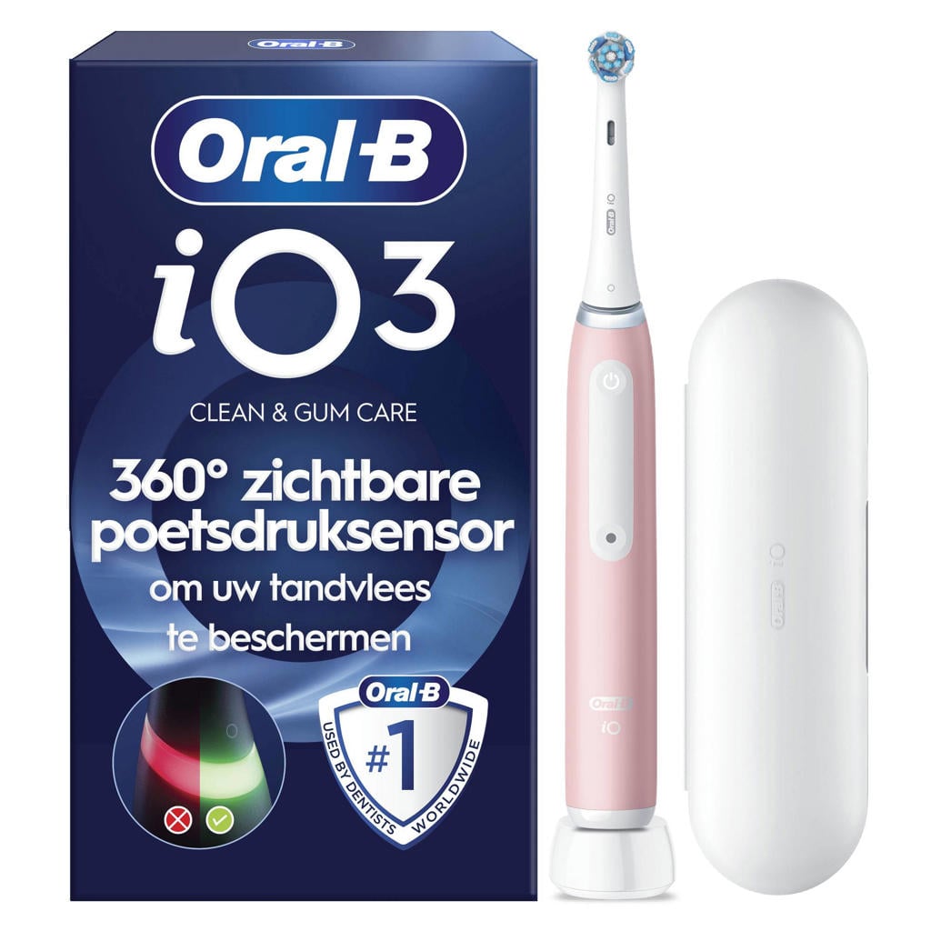 Oral-B iO 3 elektrische tandenborstel - roze - 1 opzetborstel - reisetui