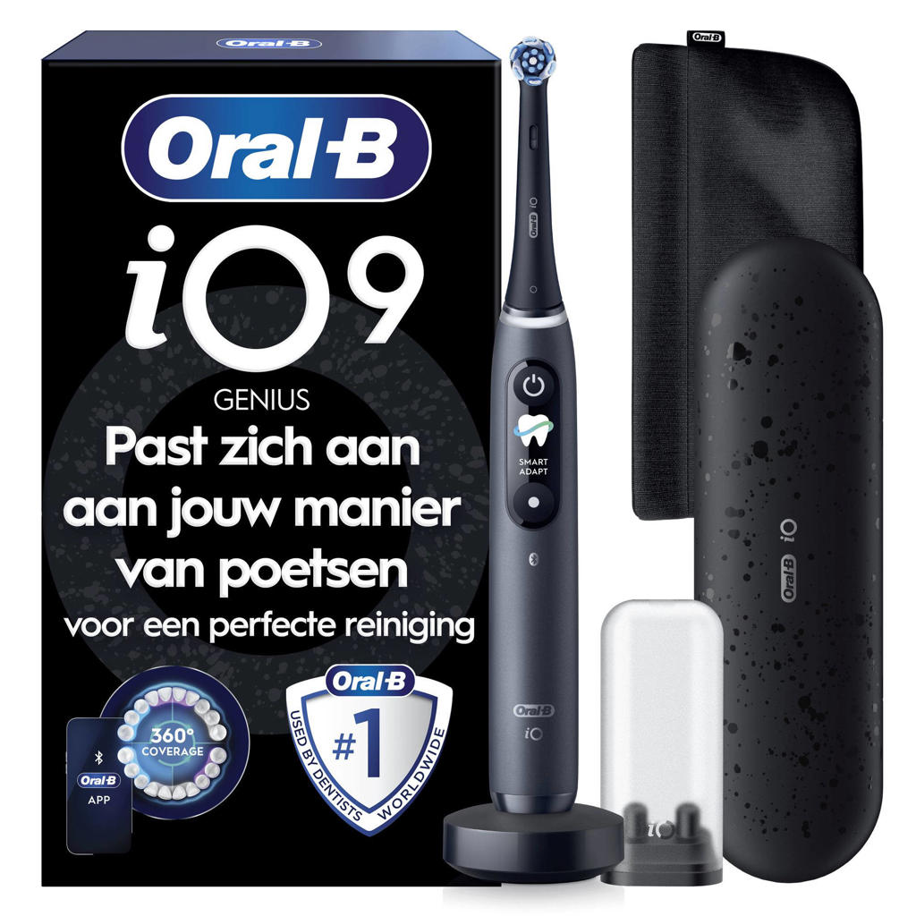 Oral-B iO  9 elektrische tandenborstel - zwart - 1 opzetborstel - oplaadreisetui - cadeau-editie