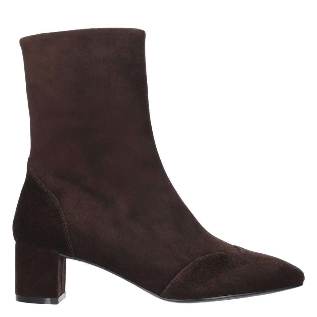 Bibi Lou Soren Booties 50 suède enkellaarsjes met hak - donkerbruin