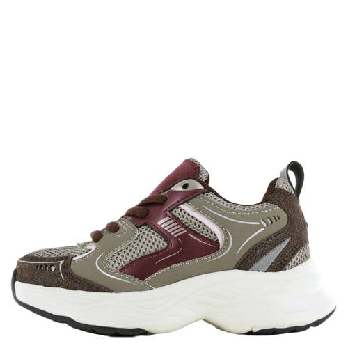 Go Banana’s chunky sneakers kaki/donkerrood