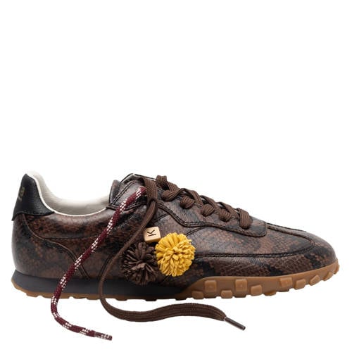 Boax Strike leren en suède sneakers donkerbruin