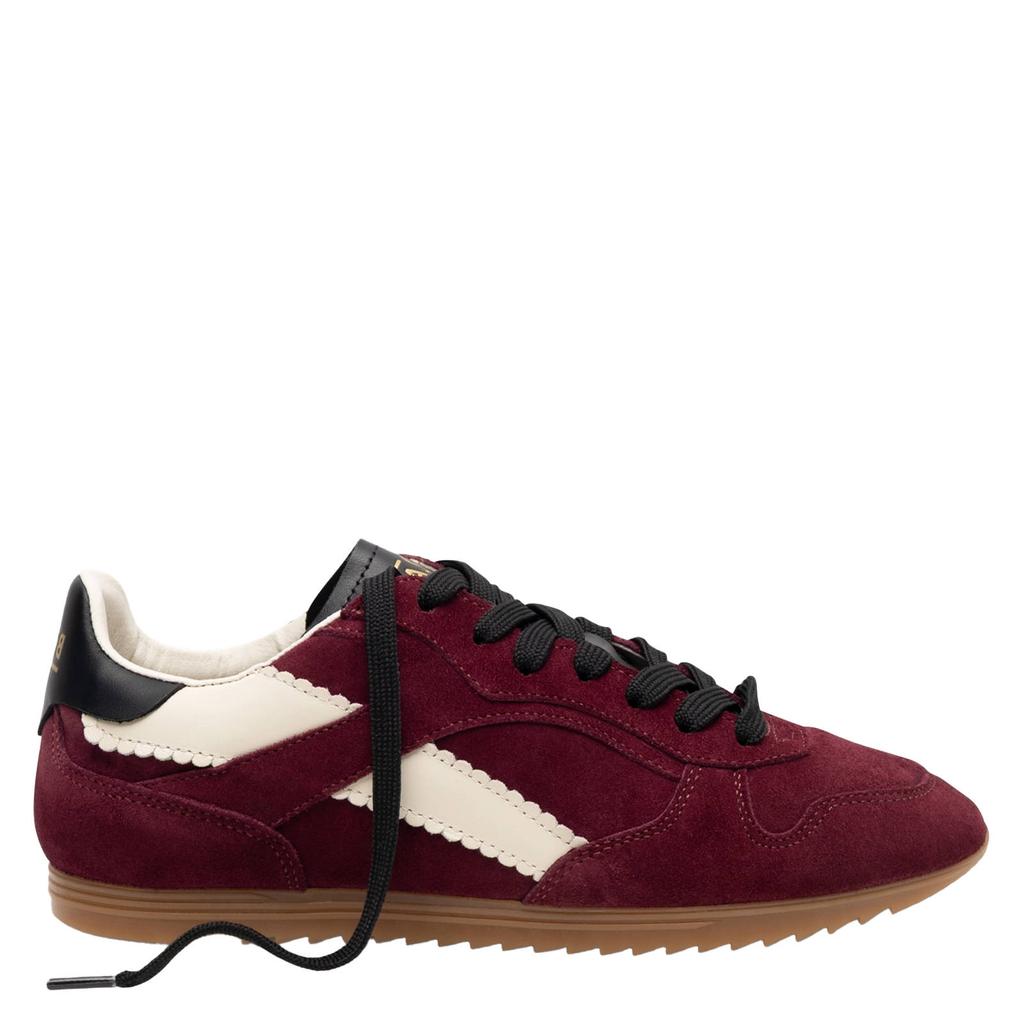 Bordeaux dames Boax Track suède sneakers - met veters