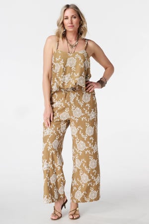 gebloemde top camel