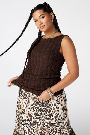 top met textuur bruin