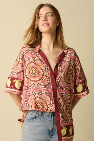 blouse met print - roze