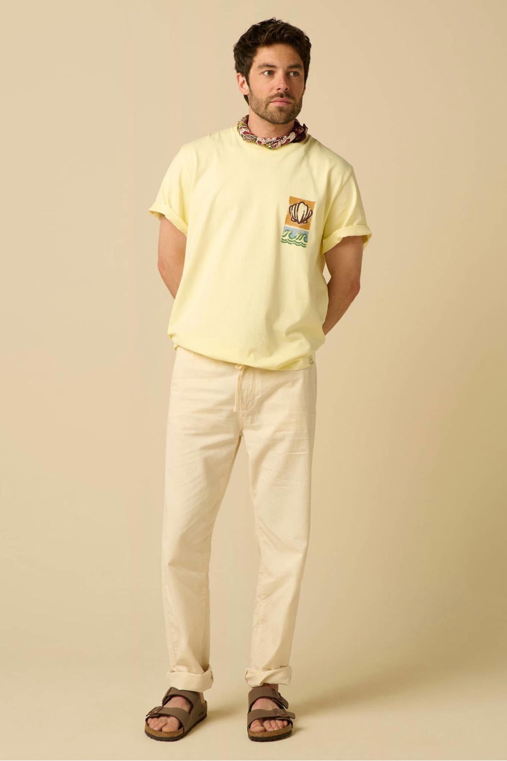 Sissy-Boy relaxed fit T-shirt met print - lichtgeel