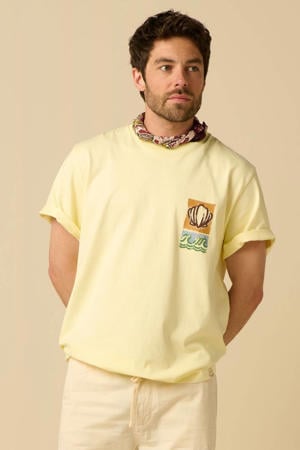 relaxed fit T-shirt met print - lichtgeel