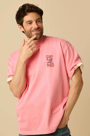 relaxed fit T-shirt met print - rood