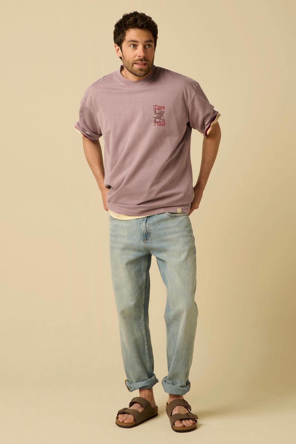 Sissy-Boy relaxed fit T-shirt met print - paars