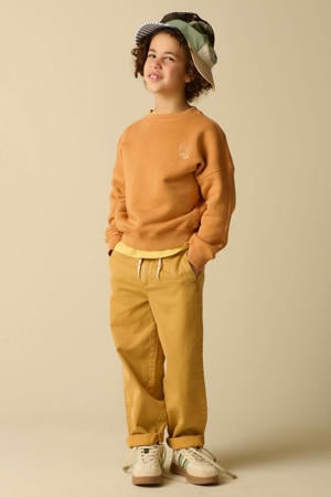 regular fit jeans met textuur geel