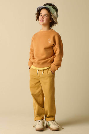 regular fit jeans met textuur geel