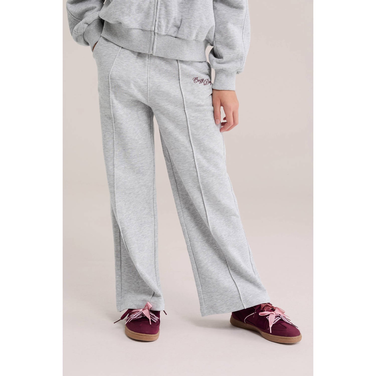 WE Fashion wide leg sweatpant grijs