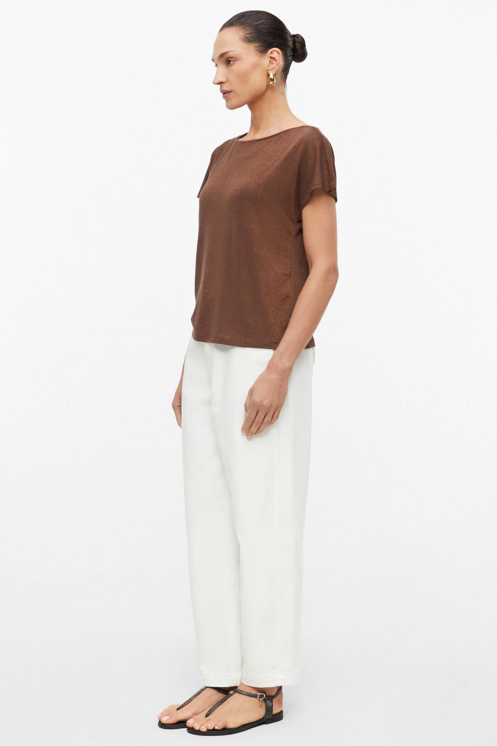 s.Oliver BLACK LABEL regular fit top met open rug - bruin