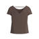 s.Oliver BLACK LABEL regular fit top met open rug - bruin