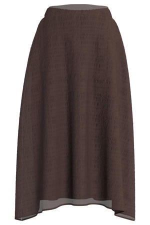 viscose regular fit midi rok - bruin