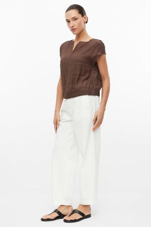 semi-transparante loose fit top - bruin