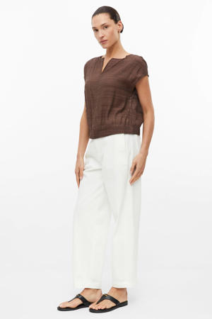 semi-transparante loose fit top - bruin