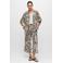 s.Oliver BLACK LABEL wide leg broek met zebraprint en linnen - bruin