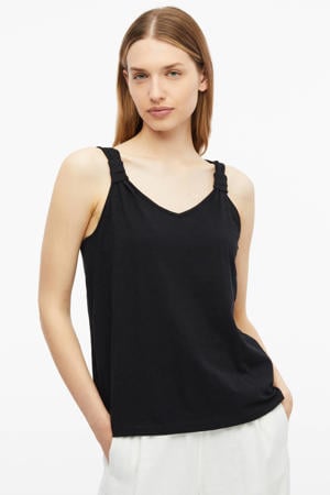 mouwloze top - zwart
