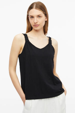 mouwloze top - zwart