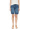 s.Oliver loose fit denim short met plooien - mediumblauw