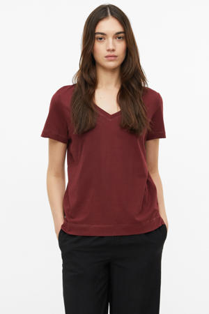 regular fit top - donkerrood