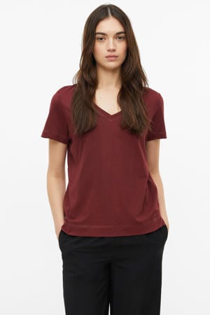 regular fit top - donkerrood
